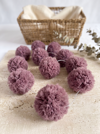 Awwlie's Pompom bunting - Mauve